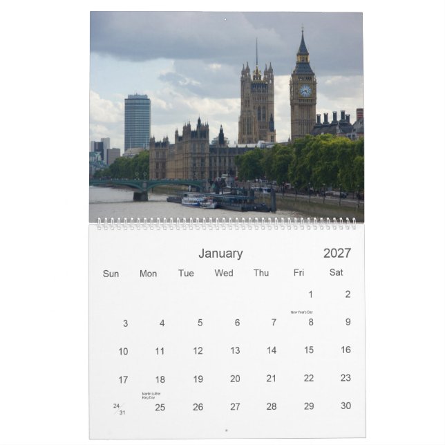 Calendário de Londres 2010 (Jan 2027)