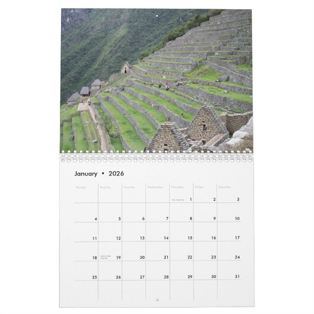 Calendário de Machu Picchu Peru 2015 (Jan 2026)