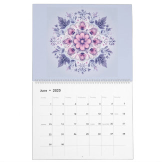 Calendário de Mandala da Serenidade em Bloom