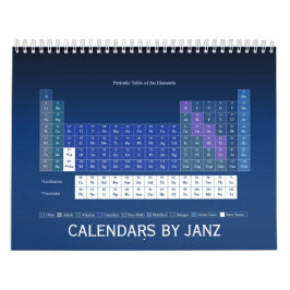 Calendário de Mesa Periódica de Elementos por Janz