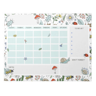 Calendário de Mesa Sem Data com Bloco de Notas no