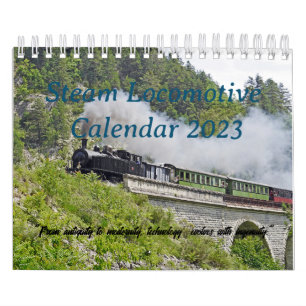 Calendário de Modelo da Locomotiva a Vapor 2023
