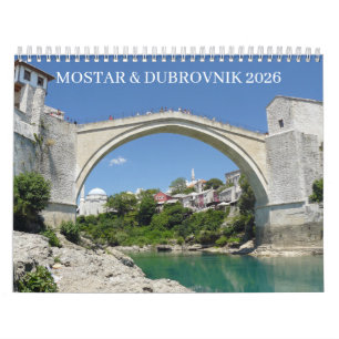 Calendário de Mostar e Dubrovnik 2026