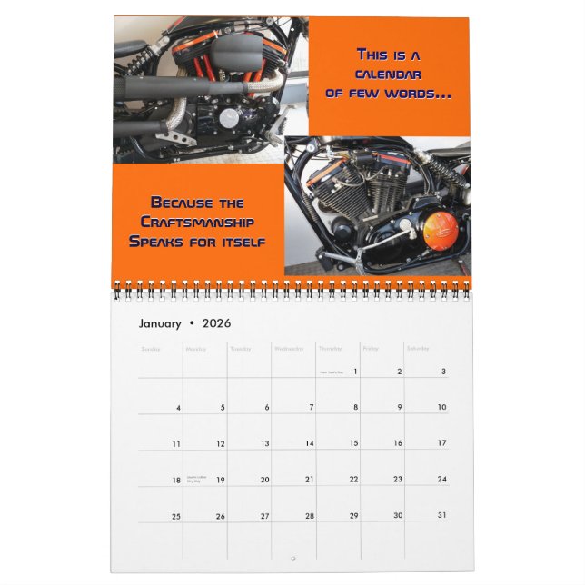 Calendário de Motociclos Personalizado de Pedras 2 (Jan 2026)
