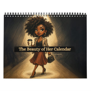 Calendário de Mulher Afro-Americana Média