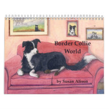 Calendário de mundo de border collie