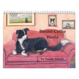 Calendário de mundo de border collie