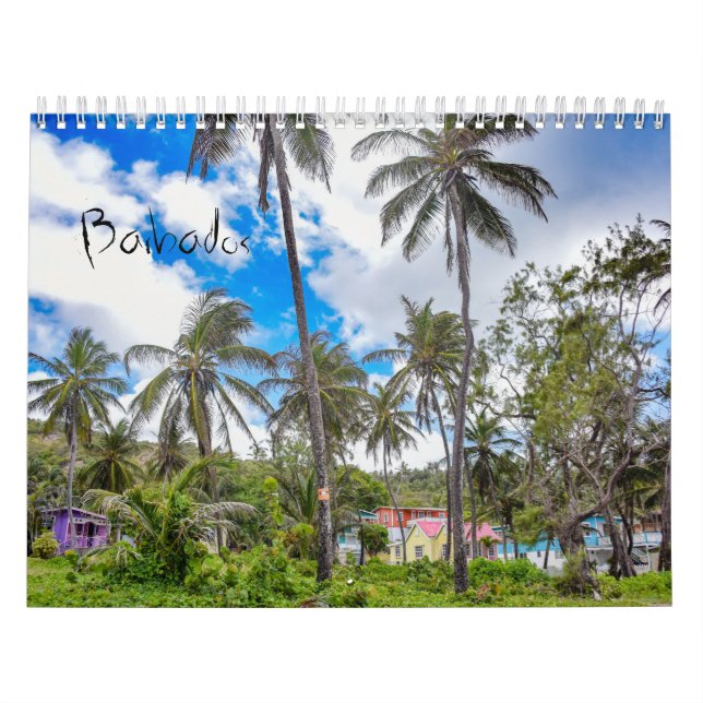 Calendário de Muro das Ilhas Tropicais de Barbados (Capa)