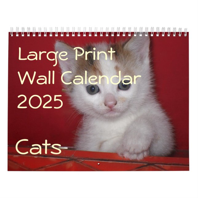 Calendário de Muro de Impressão Grande 2025 - Gato (Capa)