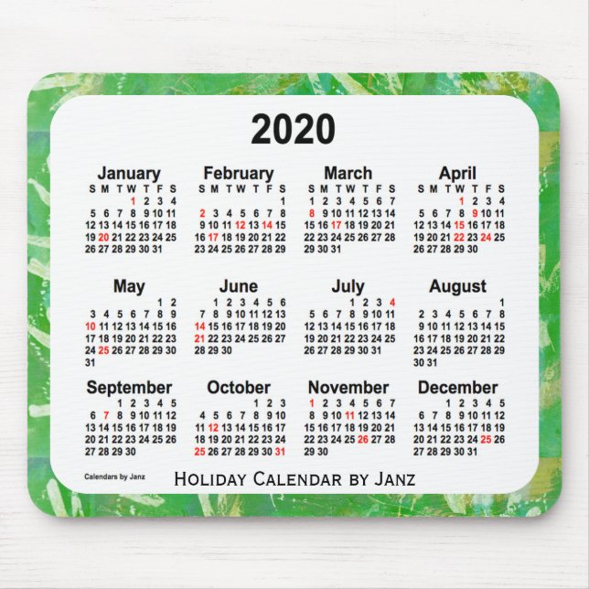 Calendário de Natal 2020 da Janz Mouse Pad (Frente)