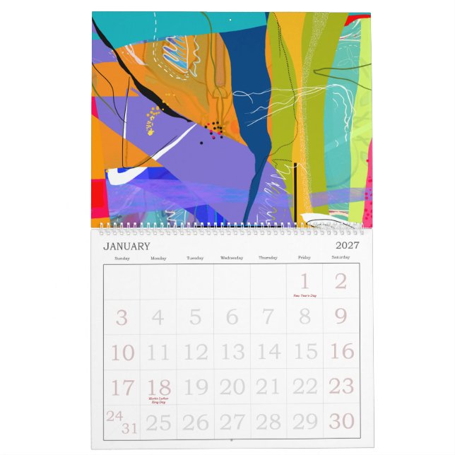 Calendário de Natureza de abstrato (Jan 2027)
