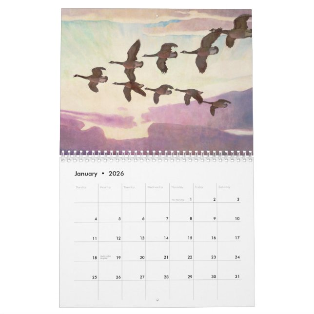 Calendário de Newell Convers Wyeth (Jan 2026)