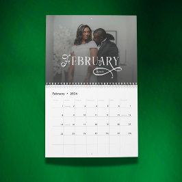 Calendário de Noivos de Casamento Moderno e Elegan
