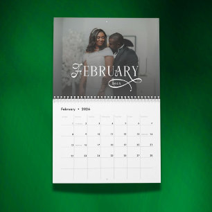 Calendário de Noivos de Casamento Moderno e Elegan
