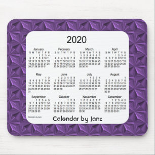Calendário de Ouros Roxos 2020 por Janz Mouse Pad