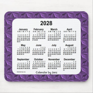 Calendário de Ouros Roxos 2028 por Janz Mouse Pad