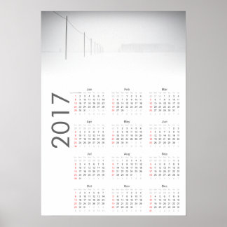 Calendário de Paisagem de Neve 2017 Poster