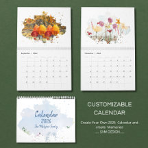 Calendário de Paisagem em Aquarela 2026 | Natureza
