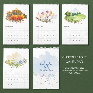 Calendário de Paisagem em Aquarela 2026 Natureza