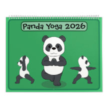 Calendário de Pandas em Poses de Yoga