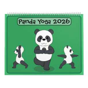 Calendário de Pandas em Poses de Yoga