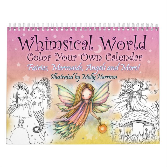 Calendário de Parede 2017 Whimsical World Colorir (Capa)