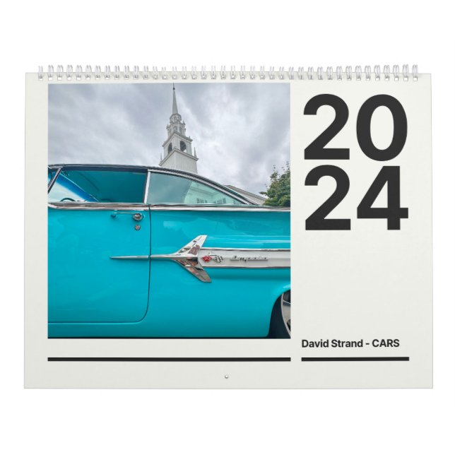 Calendário de Parede 2024 para os Carros vintage (Capa)