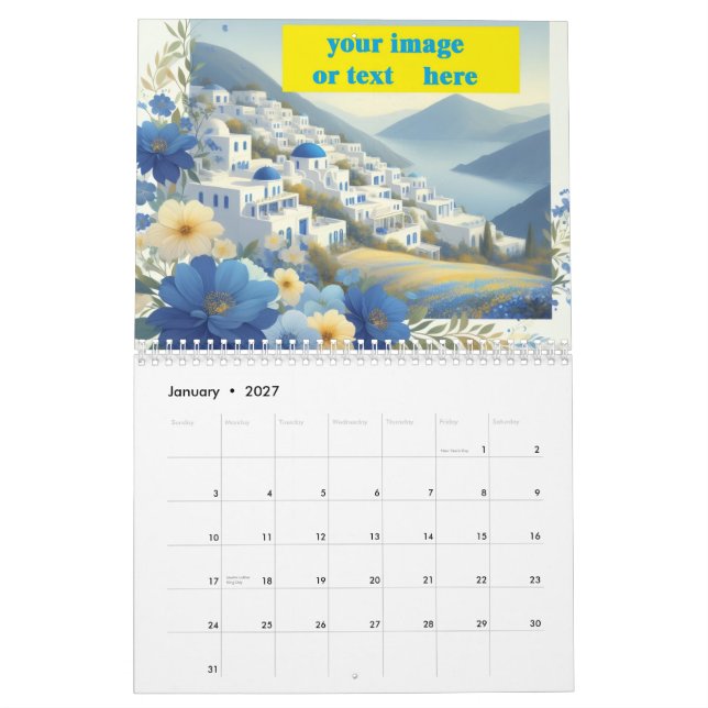 Calendário de Parede 2026 com Logotipo Comercial P (Jan 2027)