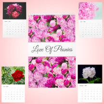Calendário de Parede Amor pelas Peônias