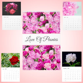 Calendário de Parede Amor pelas Peônias