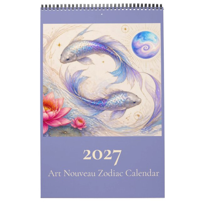 Calendário de Parede Art Nouveau com Constelações  (Capa)