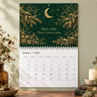 Calendário de Parede Botânico Personalizado ao Lua