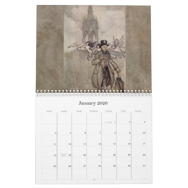 Calendário de parede das fadas 2011 (Jan 2026)