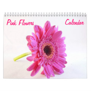 Calendário de Parede das Flores Rosa