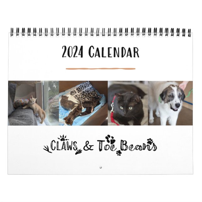 Calendário de Parede de 12 Meses do Cears & Toe Be (Capa)