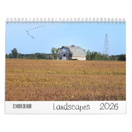 Calendário de Parede de 12 Meses do Landscape 2026