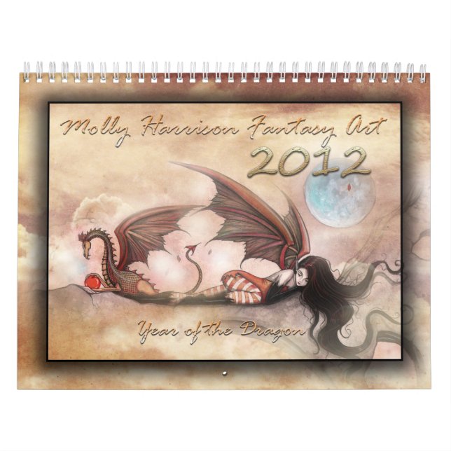 Calendário de Parede de 2012 Dragões e Fadas (Capa)