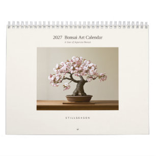 Calendário de Parede de Arte Bonsai Japonesa 2027 