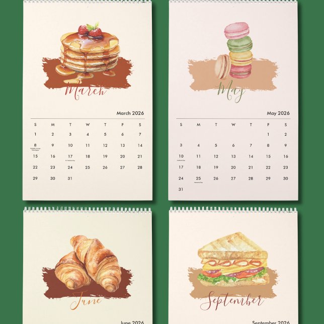 Calendário de Parede de Arte de Alimentos Doces pa (Criador carregado)
