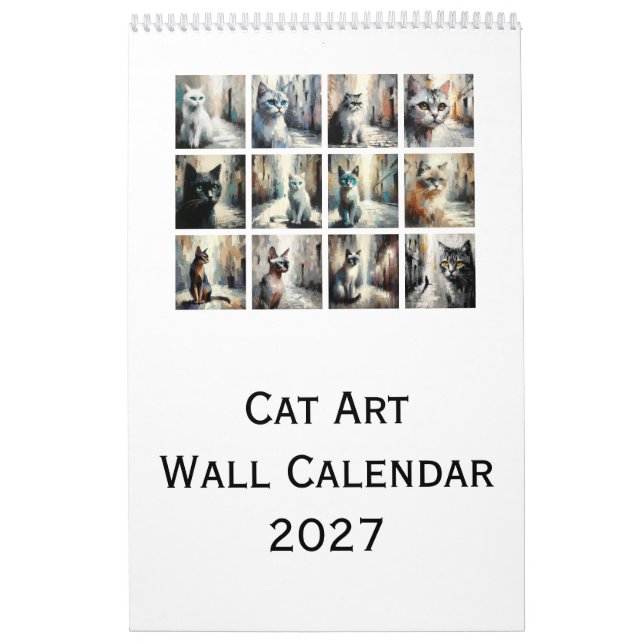 Calendário de Parede de Arte de Gato 2027 (Capa)