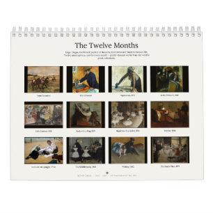 Calendário de Parede de Arte Fina Edgar Degas