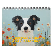 Calendário de Parede de Arte Folclórica Charme Rur