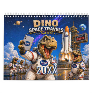 Calendário de Parede de Astronauta Dinossauro Engr