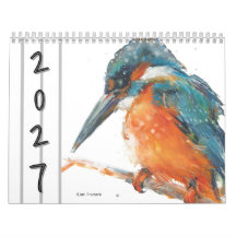 Calendário de Parede de Aves em Aquarela 2027