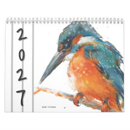 Calendário de Parede de Aves em Aquarela 2027