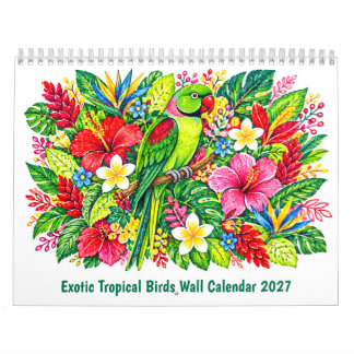 Calendário de Parede de Aves Tropicais Exóticas 20