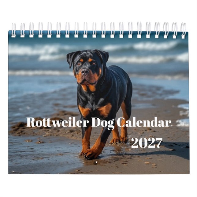 Calendário de Parede de Cães Rottweiler 2027 (Capa)