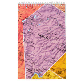 Calendário de Parede de Coleção do Estado de Nevad
