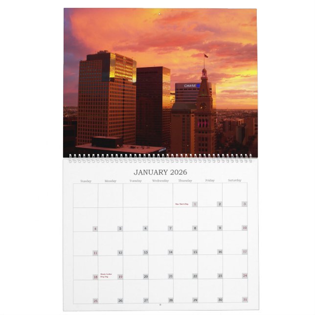 Calendário de parede de Denver, Colorado 2014 (Jan 2026)