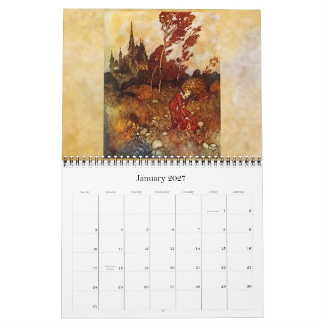 Calendário de parede de Edmun Dulac 2011 (Jan 2027)